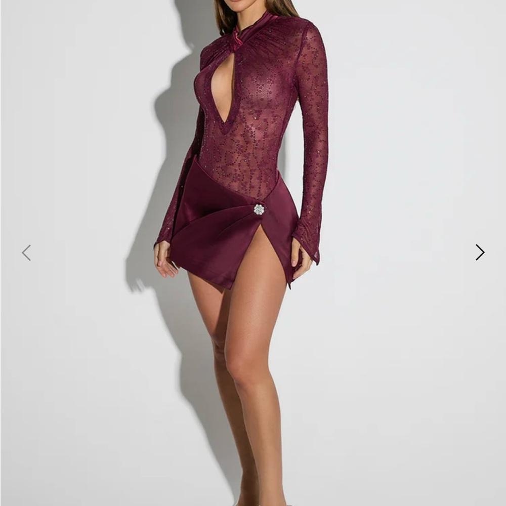Elegant Burgundy Lace 2 piece set